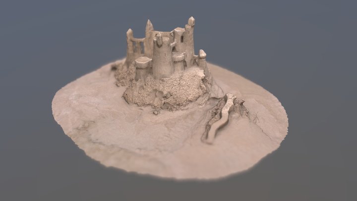 Castillo arena playa Vidiago 3D Model