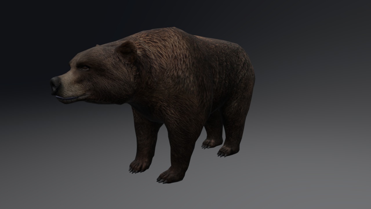 3D model Bear 1 - This is a 3D model of the Bear 1. The 3D model is about a brown bear walking.