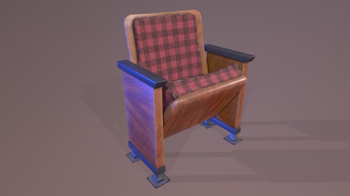 Theater Chair - Red Plaid 🪑 – Free 3D Model STL