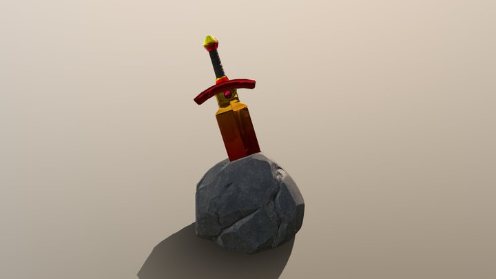 Sword and Stone 3D Model