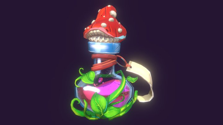 Stylized Witch Bottle Prop 3D Model