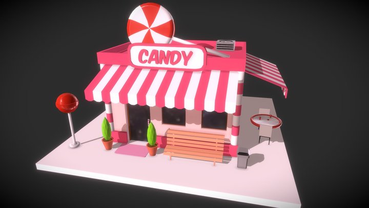 Low Poly Candy 3D Model