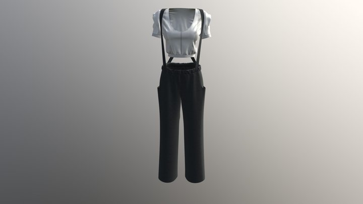 Suspenders Pants Set 3D Model