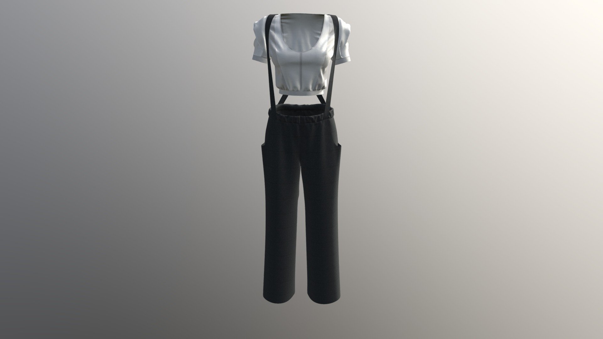 Suspenders Pants Set - 3D model by vehindesign [98e39ee] - Sketchfab