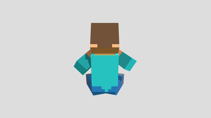 Sitting Crying Steve 3D Model