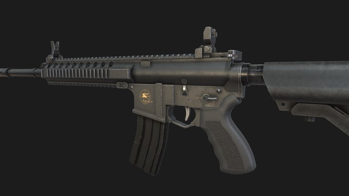 FREE Gameready - AR15 Assault Rifle 3D Model