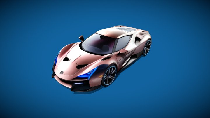 Futuristic Sci-Fi Racing Car 3D Model