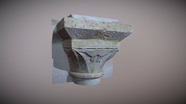 Capitel románico con aves (V_1.0) 3D Model