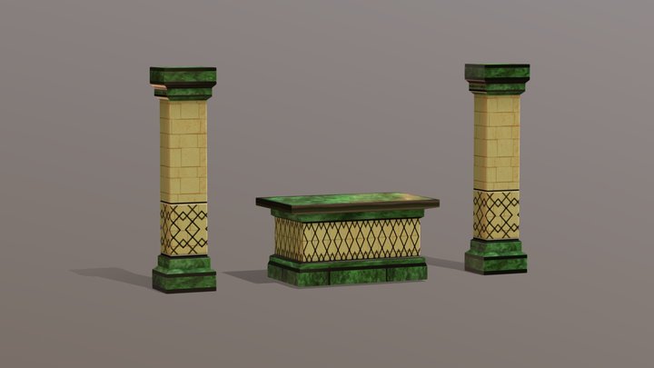 Mesa y Pilares 3D Model