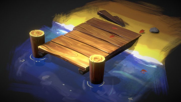 Isometric Fishing Bridge 3D Model