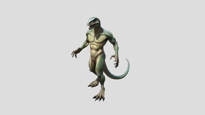 a dinosaur human hybrid 3D Model