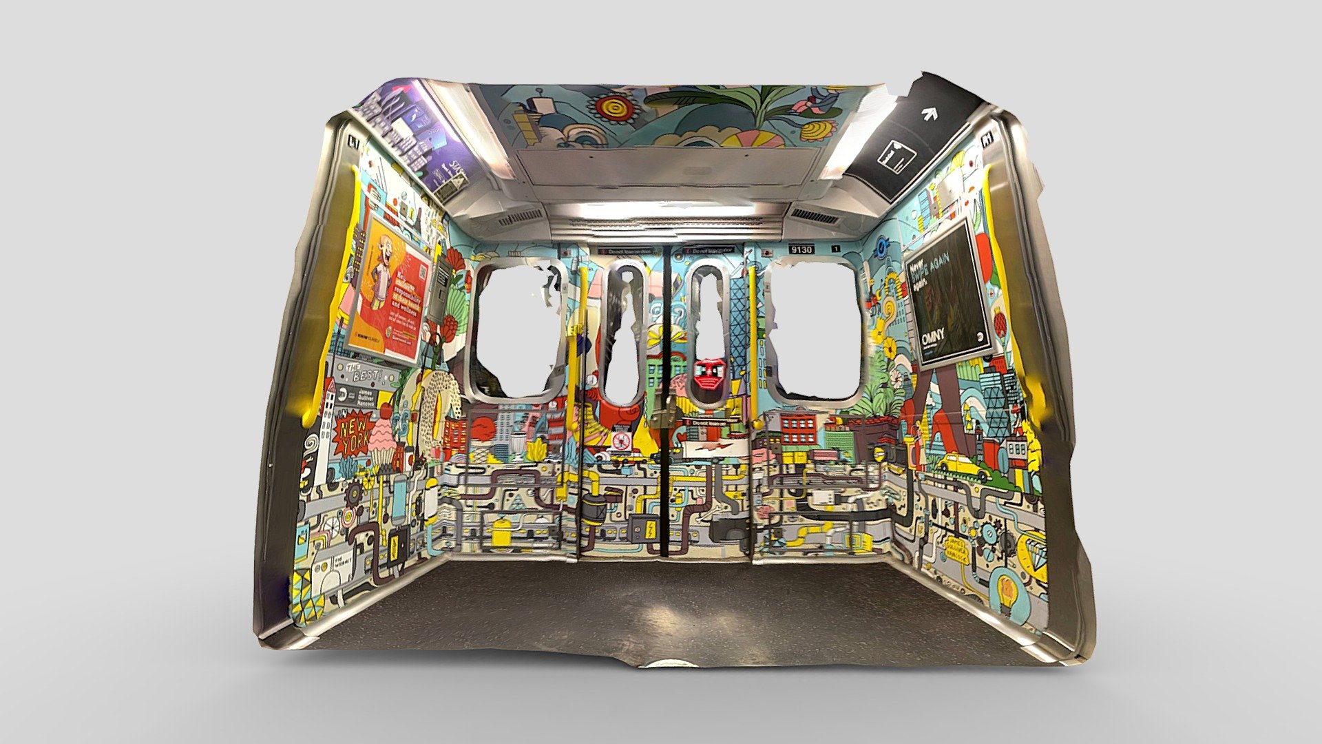 Decorated subway car by James Gulliver Hancock