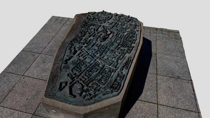 Ulm | Bronzemodell Stadt Ulm | Münsterplatz 3D Model