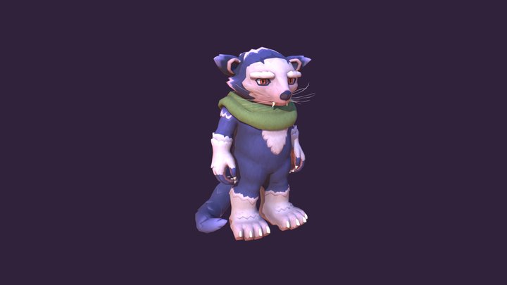 Seamuss - Binturong Mid Poly Art 3D Model