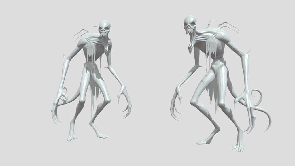 Two tall skeletal undead monsters