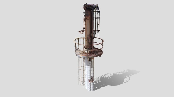 Flare Tower Drone Scan 3D Model