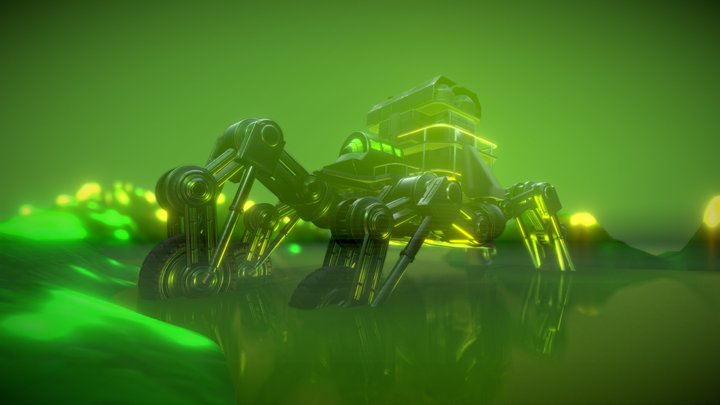 Five Wheeler in Radiative Environment with Mist – Kostenloses 3D-Modell STL
