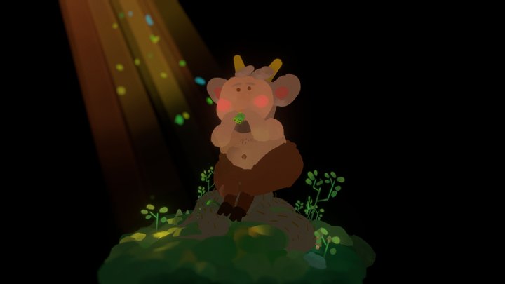 Pan plays in the Forest 3D Model