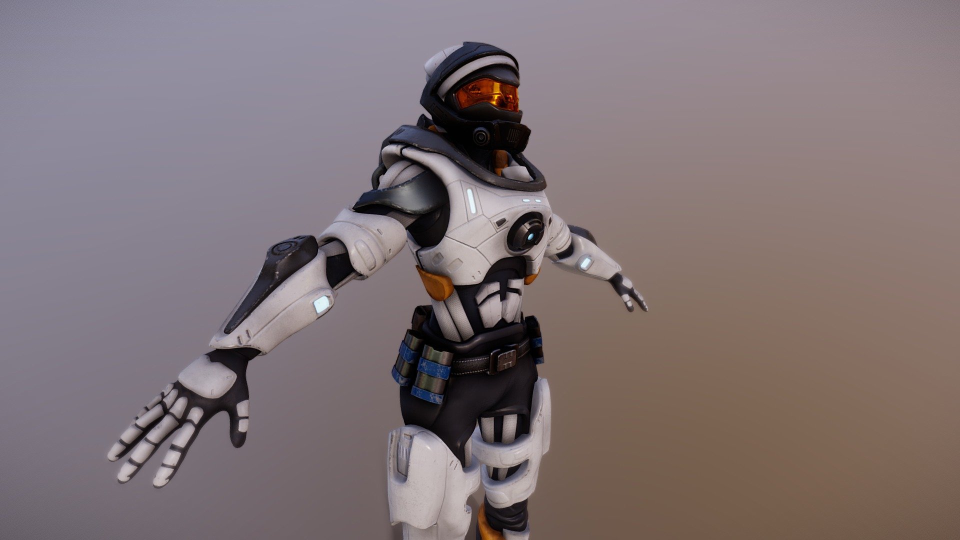 Sci-fi female soldier with armour