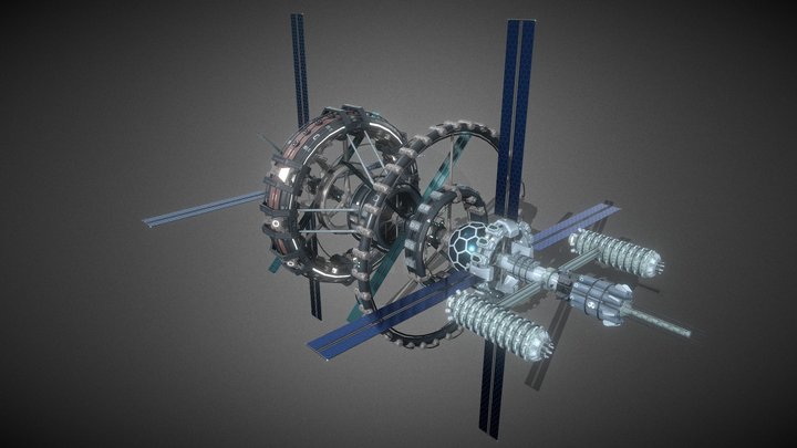 Sci-Fi Space Station 3D Model