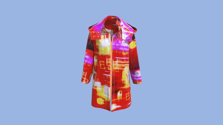Clear to Rain - Print Hooded Jacket 3D Model