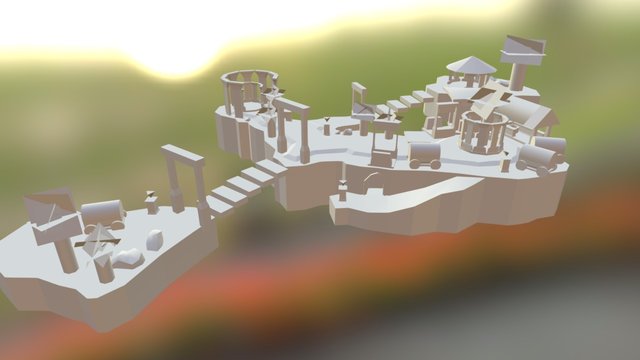 floating bazaar white box 3D Model