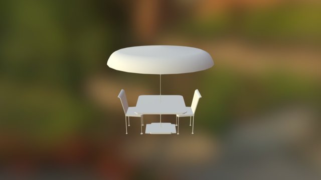Coffee Table & Chairs 3D Model