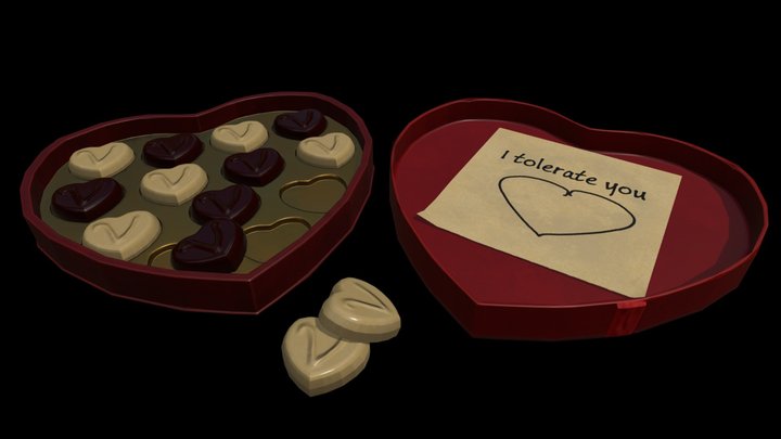 Chocolate Heart Box 3D Model