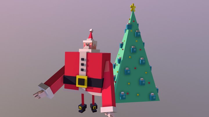 Santa Pixel 3D Model