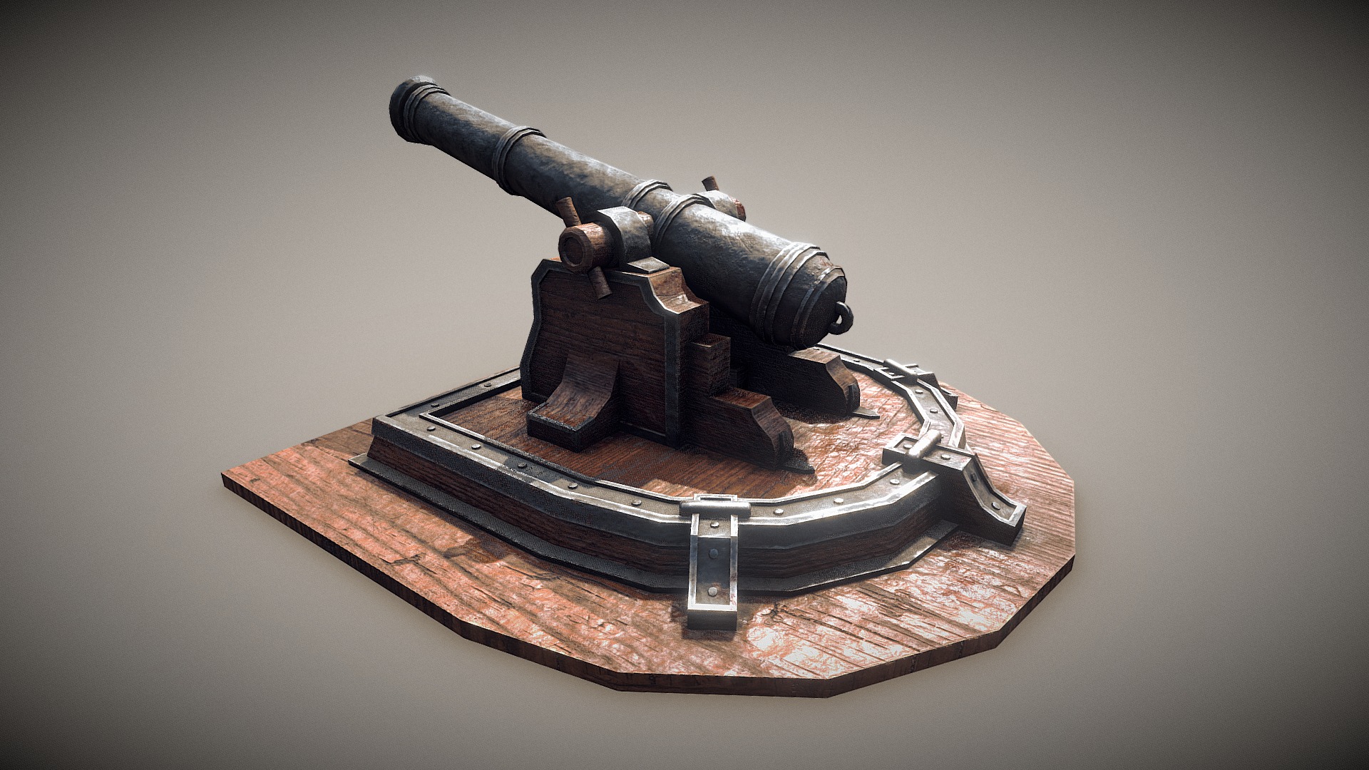 3D model Cannon - This is a 3D model of the Cannon. The 3D model is about a metal object with a handle.