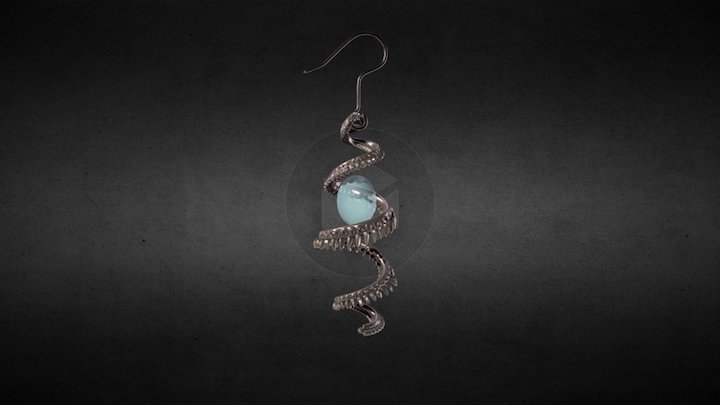 Earring Spiral 3D Model