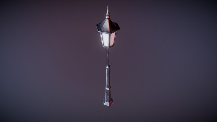 Metal Post Lamp 3D Model