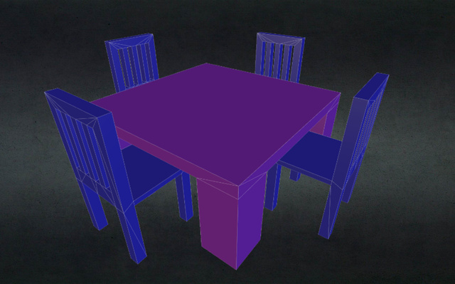 Table and Chairs 3D Model