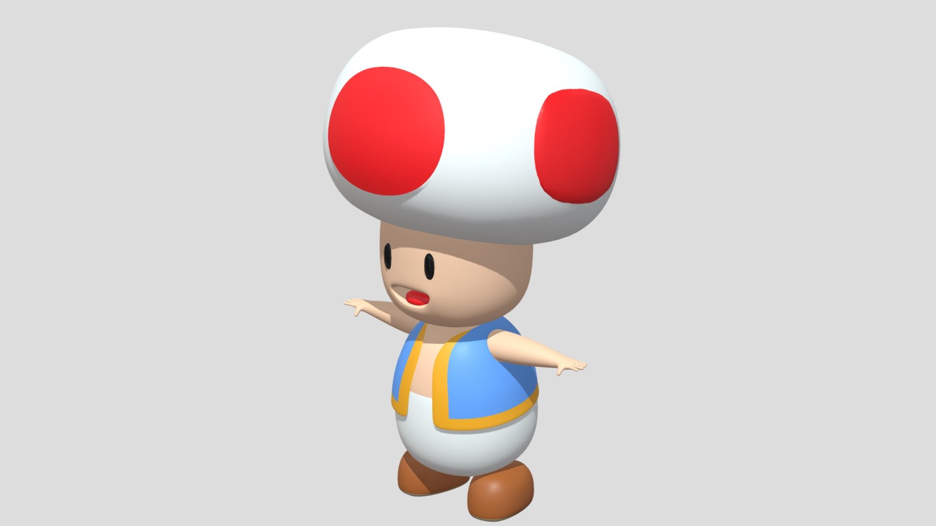 Toad from Super Mario Brother games - 3D model by Taste of Blender ...