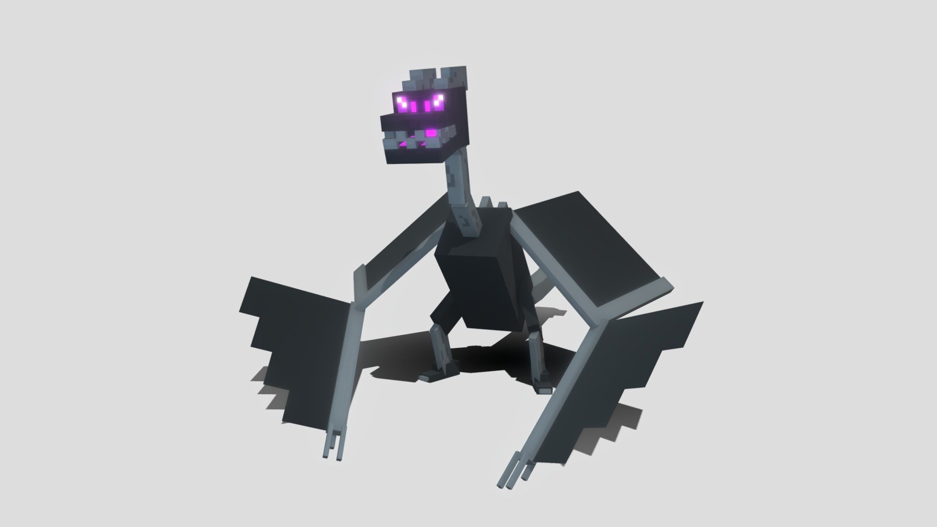 Originally wanted to make a Custom End Mob. Ended up with a remodel for the  Wither that's based on the Ender Dragon's colors. : r/Blockbench