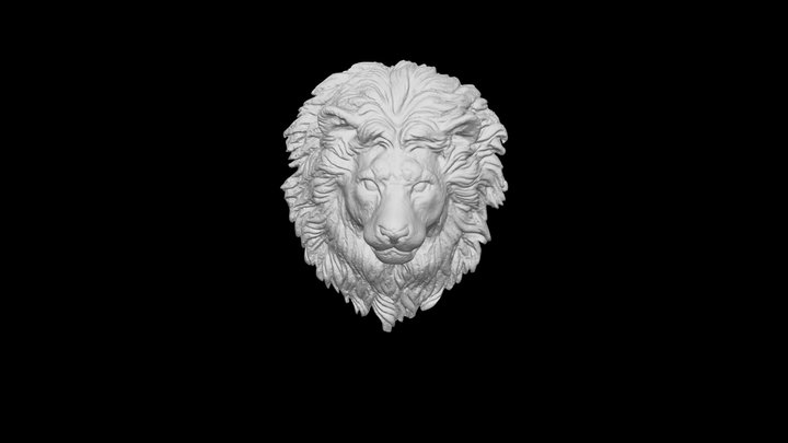 Lion head decor barelief 3D Model