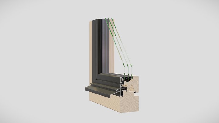 R1 Holz Metall Fenster Von Euw 3D Model