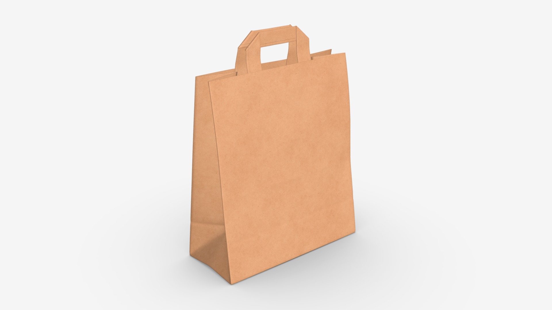3D model Paper bag large with handle - This is a 3D model of the Paper bag large with handle. The 3D model is about a brown paper bag.
