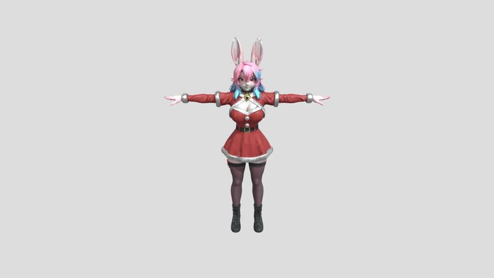 Furry Christmass bunny girl 3D Model