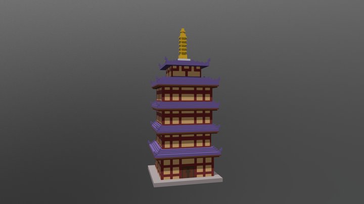 Pagoda Voxel 3D Model