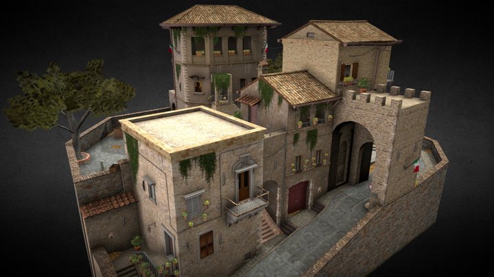 Assisi City Scene 3D Model