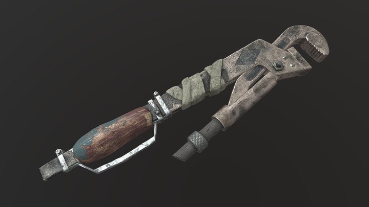 Modified Stillson Pipe Wrench 3D Model