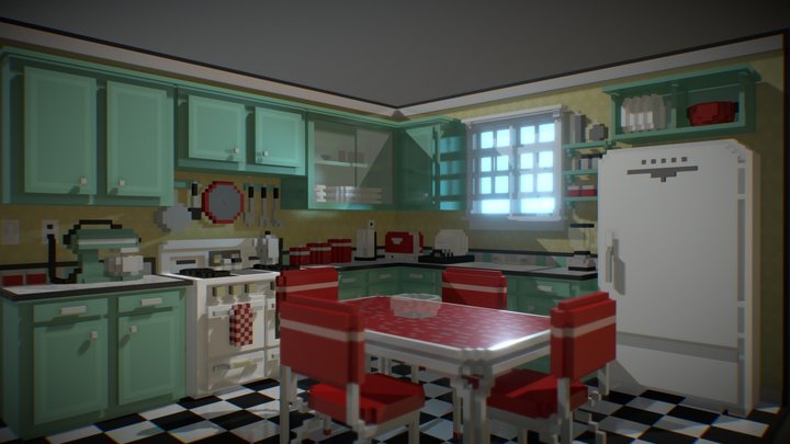 Retro Kitchen 3D Model
