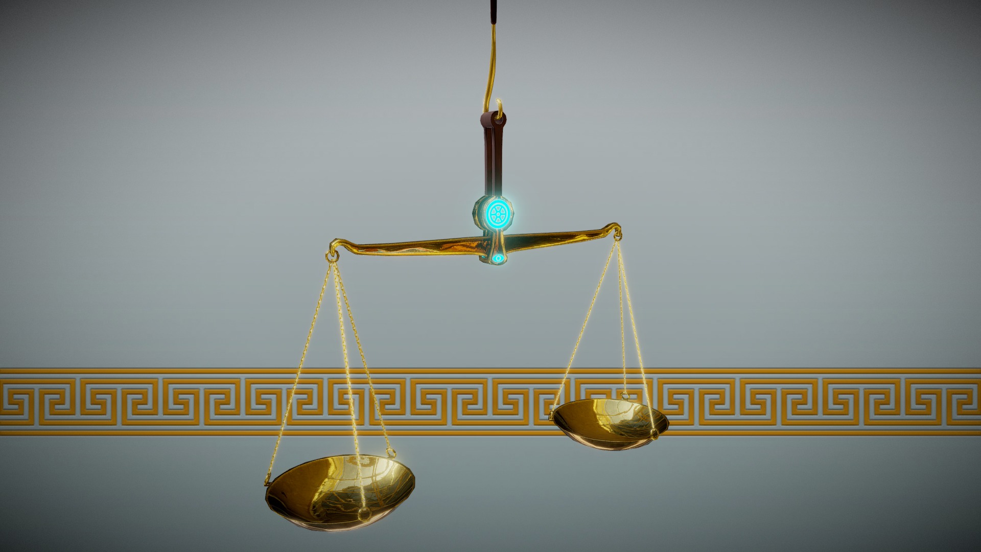 3D model Nemesis’s Scales of Justice - This is a 3D model of the Nemesis's Scales of Justice. The 3D model is about a pair of gold and silver scales.