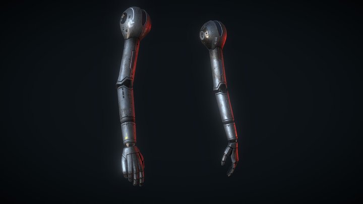 Separate rigged Robot Arms, made for VR 3D Model