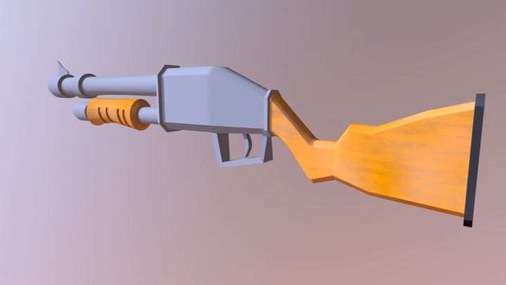 Stylized Shotgun 3D Model