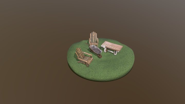 Forest Loner - 3 Simple Props 3D Model