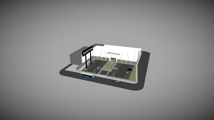 Fachada Exposición PORCELANOSA 3D Model