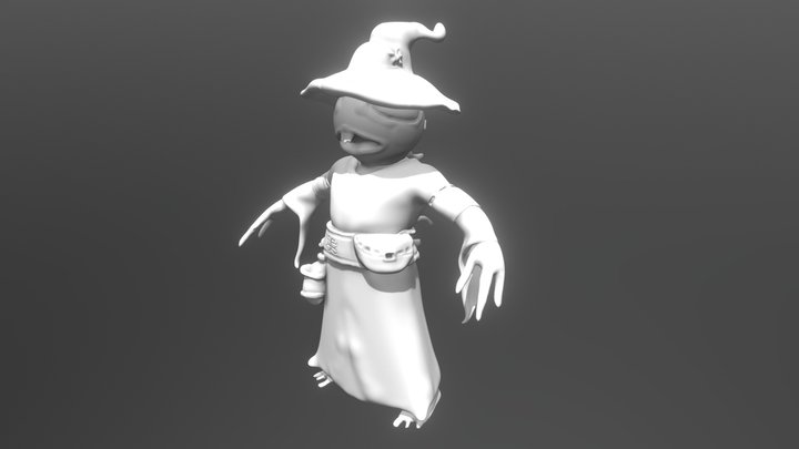 Wizard Murloc Cartoon 3D Model