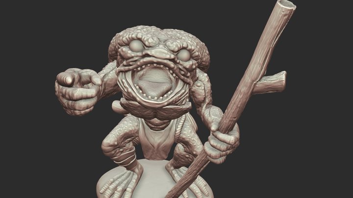 Toad Adventurer Free 3D Printable Miniaure 3D Model